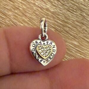 Pandora Silver and Gold Heart Pendant